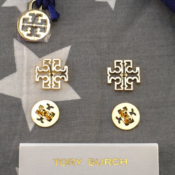 Tory Burch Britten Gold Stud Earrings (Brand New with Dust Bag) - Picture 6 of 6